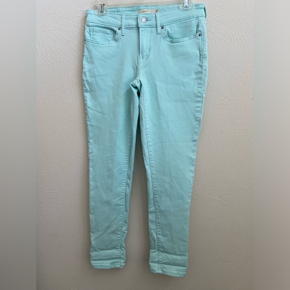 levis 711 skinny 27 turquoise blue jeans womens levi strauss - Picture 9 of 16